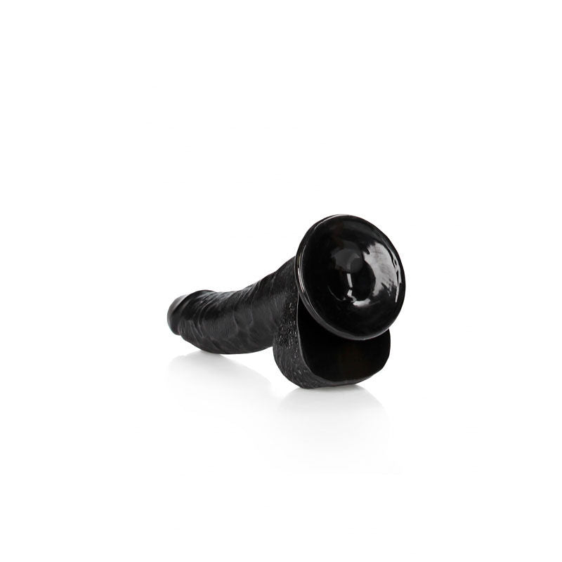 Realrock - realistic curved dildo - 8" black- Product bottom view  | Flirtybay Adult Shop Australia Lingerie Shop